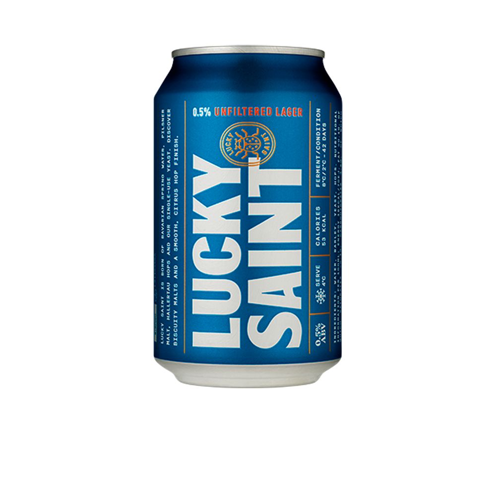 Lucky Saint 0.5% Unfiltered Non-Alcoholic Lager - 12x330ml cans